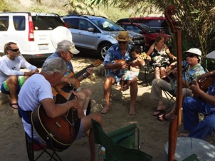 Jamming at the beach with some great musicians